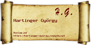 Hartinger György névjegykártya