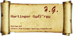 Hartinger György névjegykártya